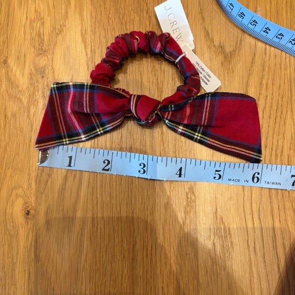 J.Crew Red Tartan Hair Bow Scrunchie - Picture 4 of 5